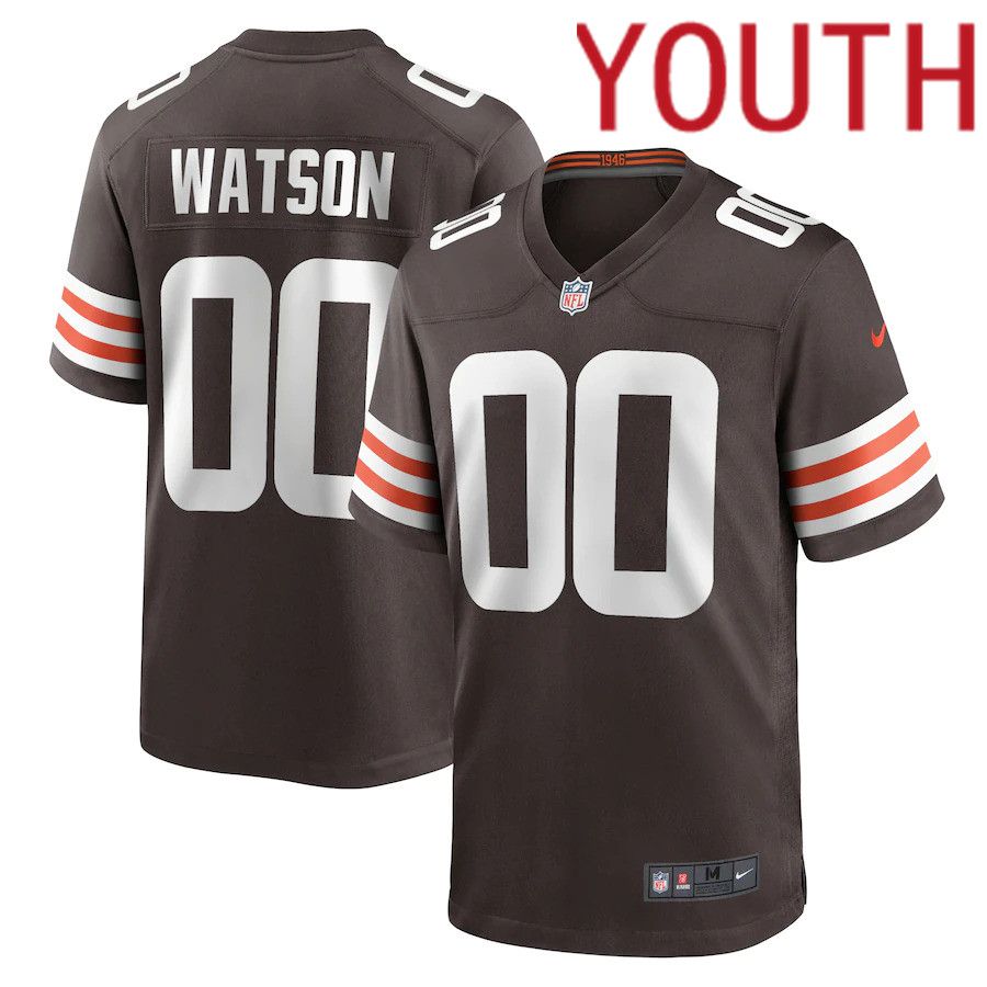 Cheap Youth Cleveland Browns Deshaun Watson Nike Brown Custom Game NFL Jersey